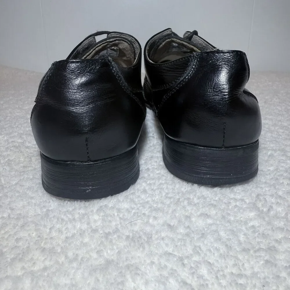 Giorgio Brutini Dress Shoes Mens 9.5W Oxford Black Leather Square Toe 159001 - Picture 4 of 9